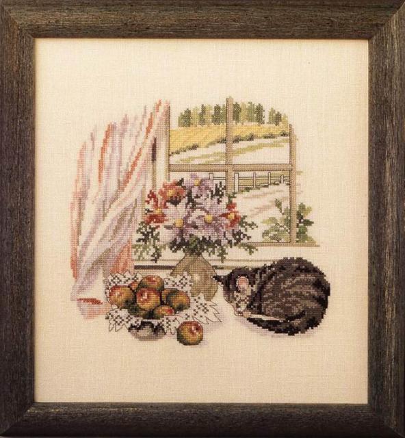 Схема вышивания крестом - Домашняя кошка